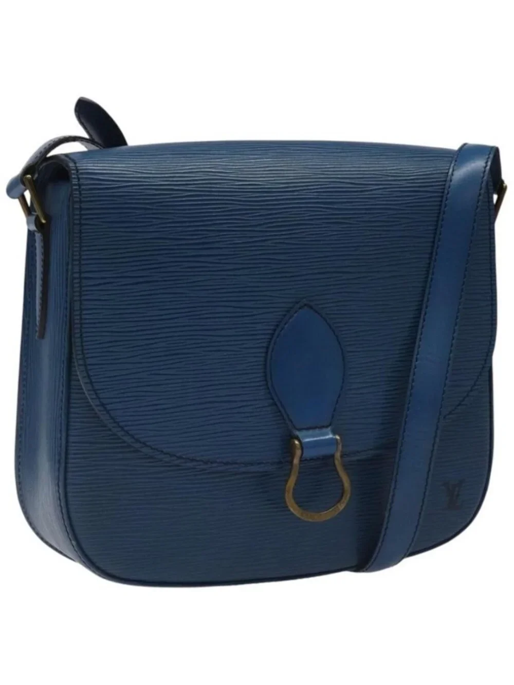 Authentic LOUIS VUITTON Epi Saint Cloud GM Shoulder Bag Toledo Blue M52195 LV